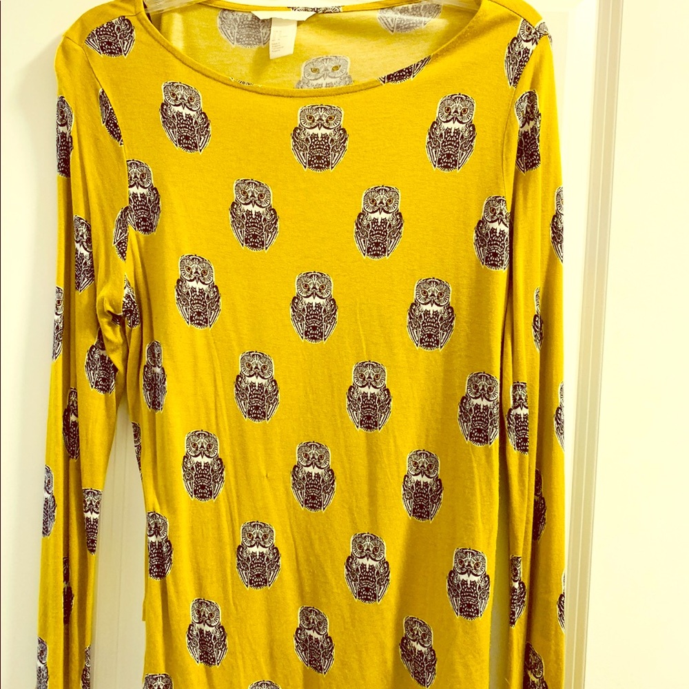 H&M long sleeve owl shirt